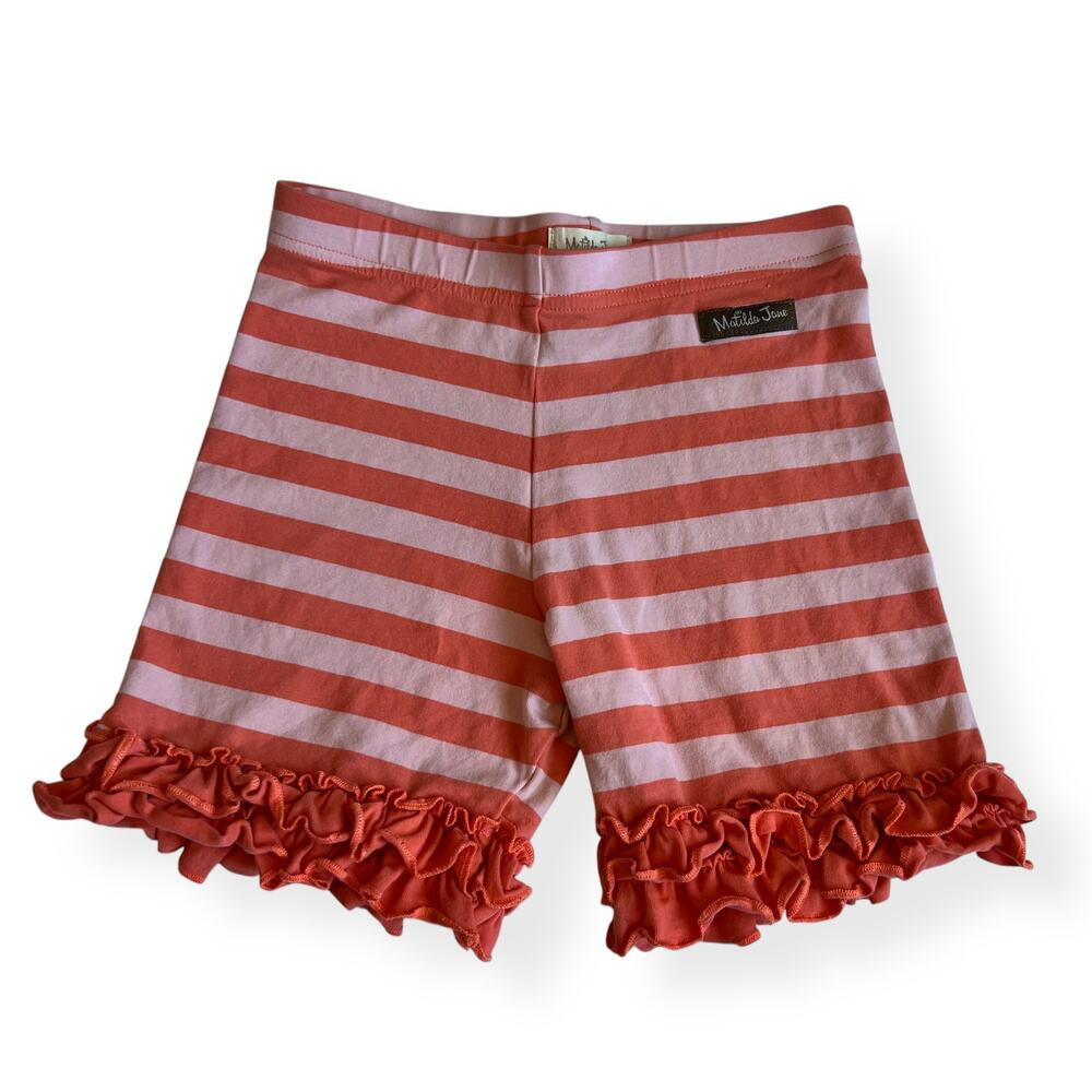 Matilda Jane Licorice Laces Shorties Pink Stripe Ruffle Shorts Girls 8